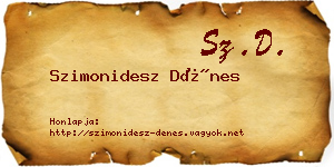 Szimonidesz Dénes névjegykártya
