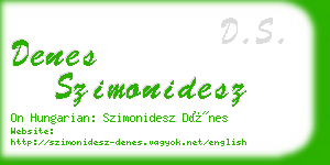 denes szimonidesz business card